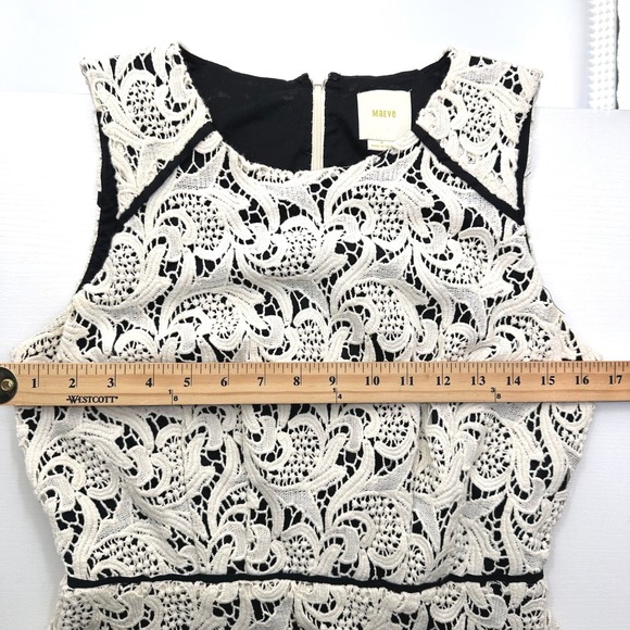 Maeve Guipure Lace Crochet Peplum Top Romantic Coquette Soft Girl Boho Size 6 - Picture 9 of 11